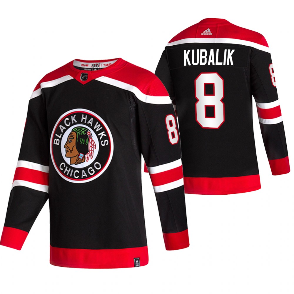 2021 Adidias Chicago Blackhawks #8 Dominik Kubalik Black Men Reverse Retro Alternate NHL Jersey->chicago blackhawks->NHL Jersey